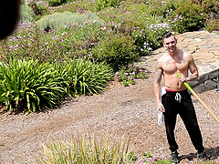 Mature gay neighbor seduces a younger dude into a hardcore fuck