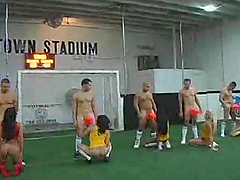 Hot Soccer Girls Get Naked and Have an Orgy