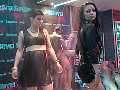Extreme hardcore group sex party at a night club with horny teens