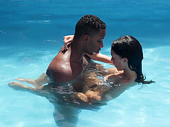 Horny MILF Gina Ferocious pounded by a big black dick by the pool