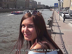 Long haired brunettte teen Foxy C pounded hard by a stranger