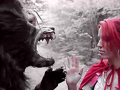 Redhead girl Brind Love shares her fairytale fantasy with her friend in the wood