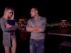 After a meeting sweet Lucy Heart gets her pussy banged by a stranger