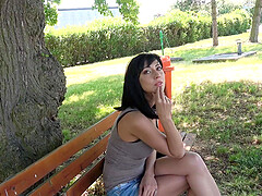 Outside sex and a blowjob are amazing with horny Sherry Vine