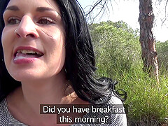 Crazy and wild Sophie Garcia enjoys group outside fuck with a stranger