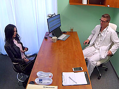 Sweet Amanda Black ramming a fat doctor's penis on the hospital bed