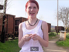 Outside sex and a blowjob is amazing with horny and wild Anne Swix