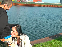 public sex caught blowjob with german amateur teen