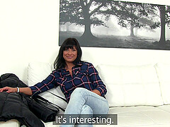 Brunette cougar in jeans gets fucked deep during a job interview