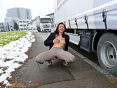 Slut Petra fuck outdoor... Schlampe Petra Winter-2016
