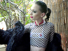 Skinny blonde slut Aria Haze teases with pics and gets her pussy fingered