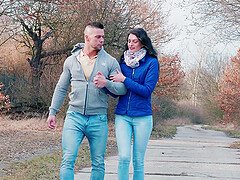 Outdoor kissing leads to passionate fucking on the bed with Lee-Anne