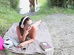 Public nudity voyeur in the garden of a neighbor