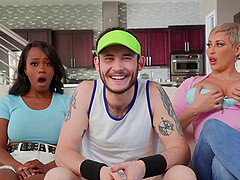 Lesbian interracial scene with mature Ryan Keely and Jazabel Vessir