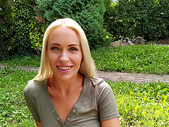 POV video made at home with sexy blonde chick Angelika Grays