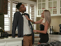 Interracial pussy fucking with a large black dick and Paisley Bennett