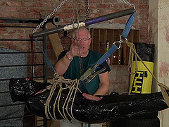 Older dude likes to tie up a gay guy before playing with his cock