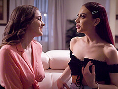 Redhead cutie spreads her legs for a friend - Mary Moody and Sabina