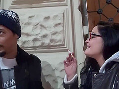 Erotic fucking between a black dude and amateur chick Dolly Diore