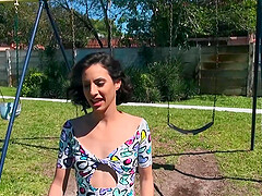 Small boobs cutie Nora Doll fingered and fucked by her lover