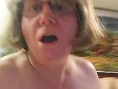 Granny play with dildo