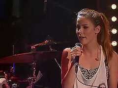 German  beauty teen singer on stage