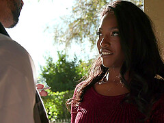 Hardcore fucking on the bed with provocative ebony Daya Knight