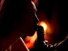 Erotic lovemaking in the evening with cock hungry model Paula Shy