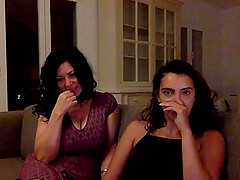 Hot latinas strip together on webcam