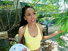 Blindfolded cutie Kiara Curry picked up and fucked by a stranger