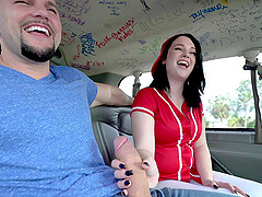 Amateur fucking in the van with brunette stranger Aurora Roseris