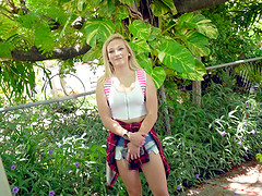 Hardcore fucking in the van with natural tits cutie Daisy Lynne