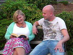 Sexy Lacey Starr gets talked into banging with a friend outdoors