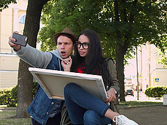 Fake boobs brunette Regina Sparks enjoys getting fucked gently